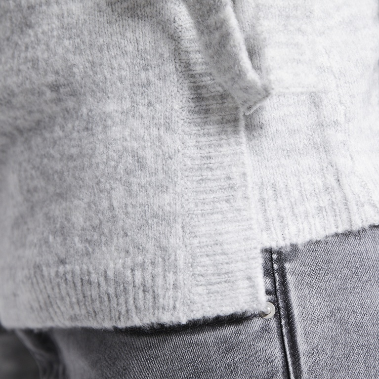 Wrap knit sweater "Bettan" Grey Melange